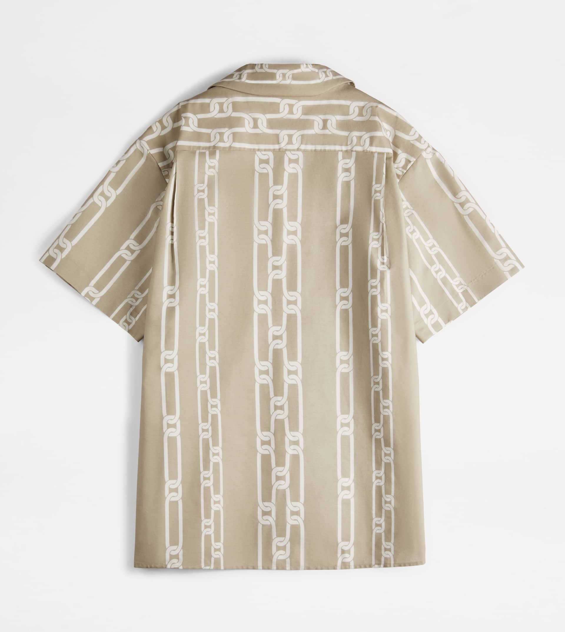 SHIRT IN COTTON - BEIGE, WHITE - 5