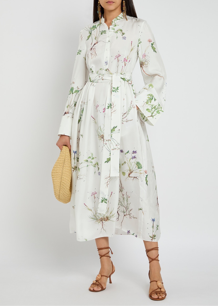 Erdem Floral-print Silk Midi Shirt Dress - 4
