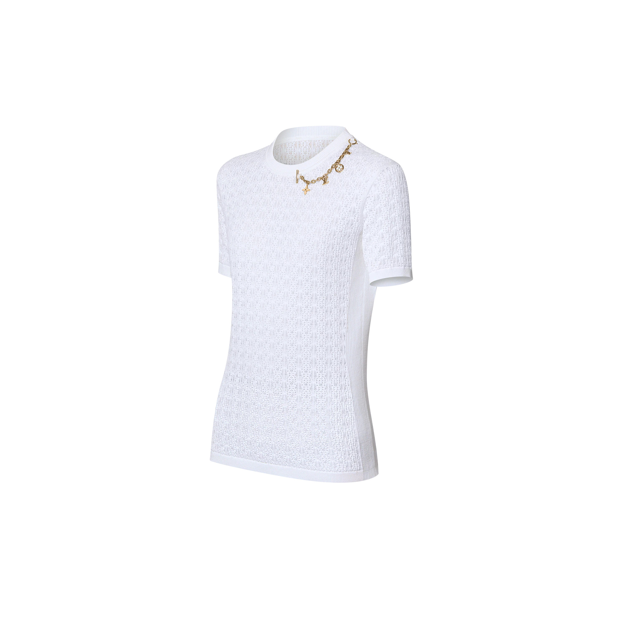 Lace Knit Charm T-Shirt - 2