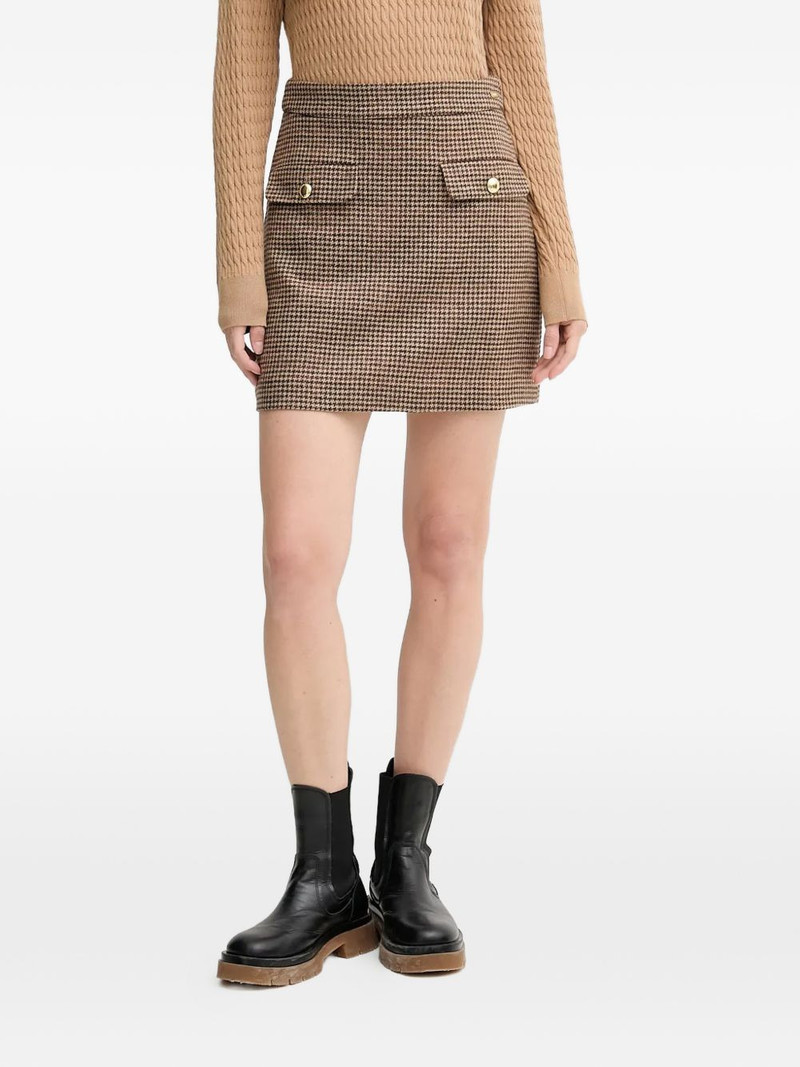 Sophia flap-pocket houndstooth mini skirt 1