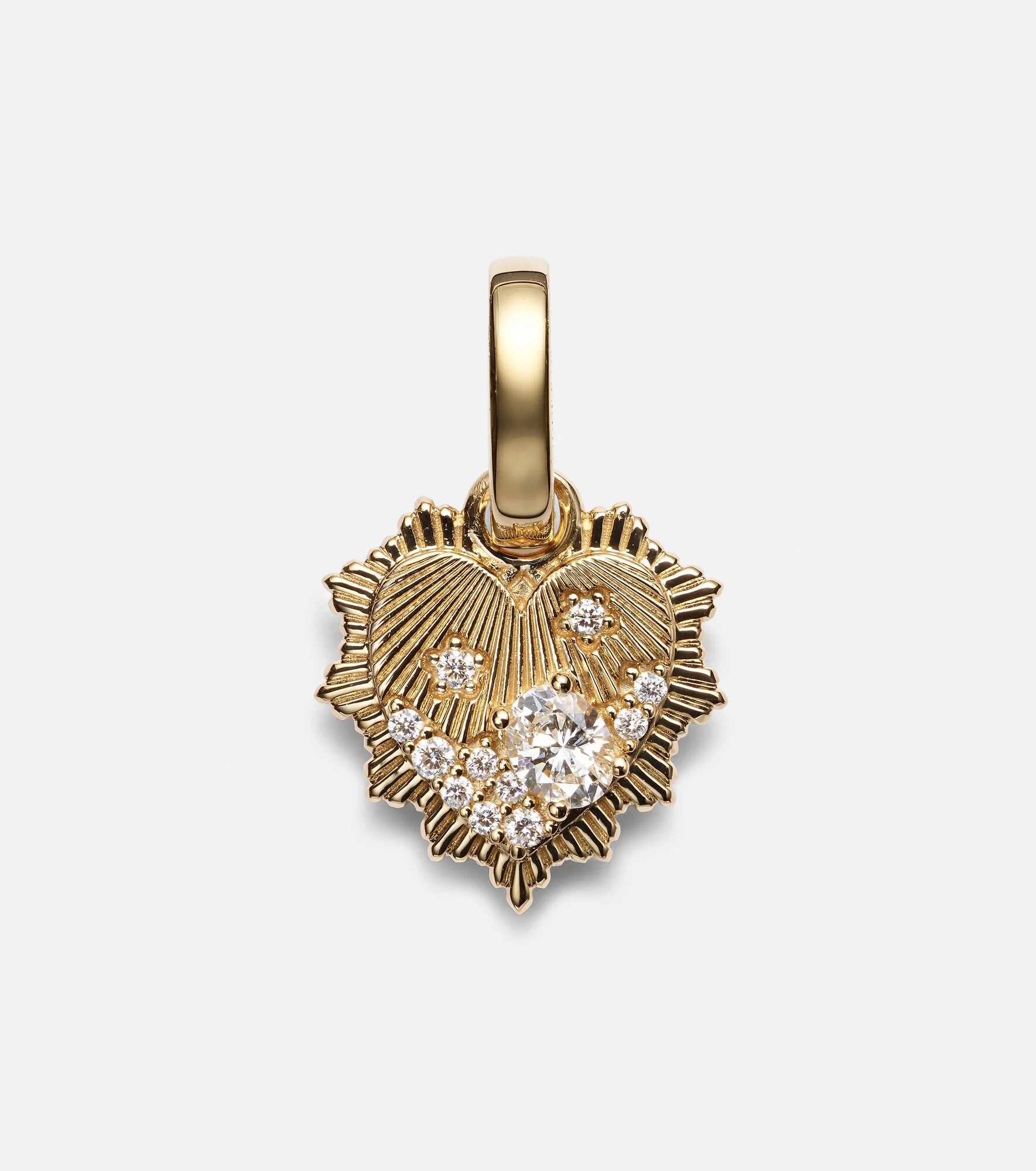 Heart Love Token Mini 18kt gold pendant with diamonds - 1