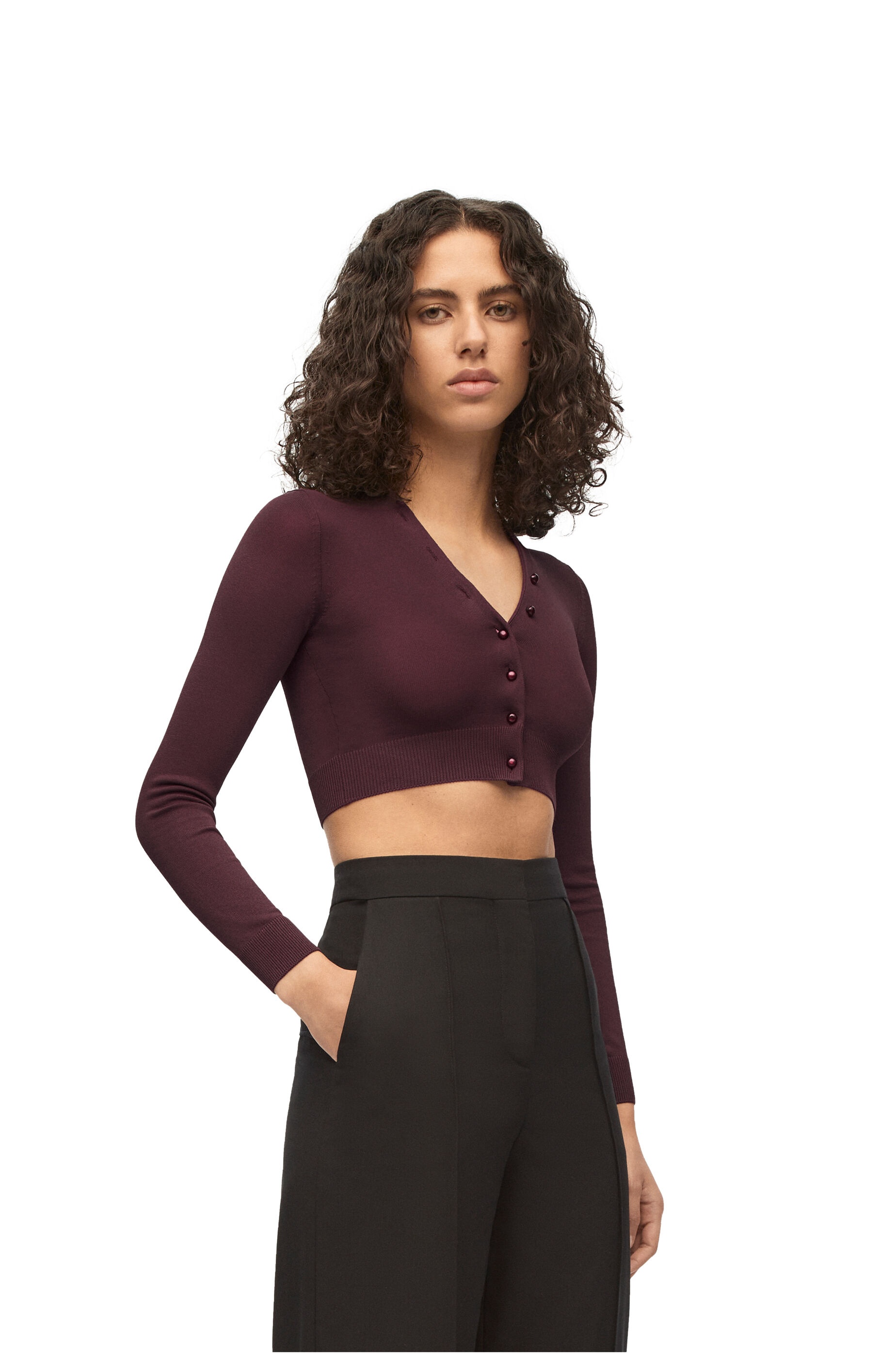 Cropped cardigan in viscose - 3