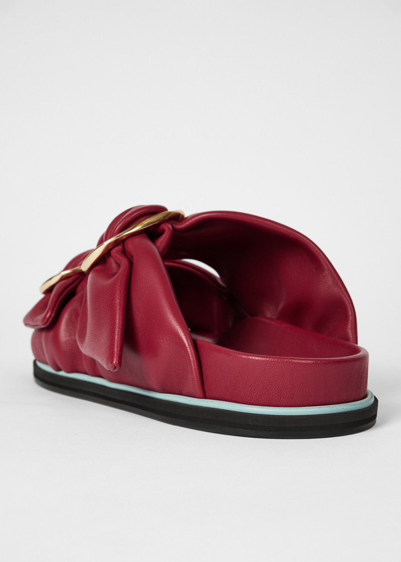 Women's Burgundy 'Camolin' Double Strap Mule Sandals 3