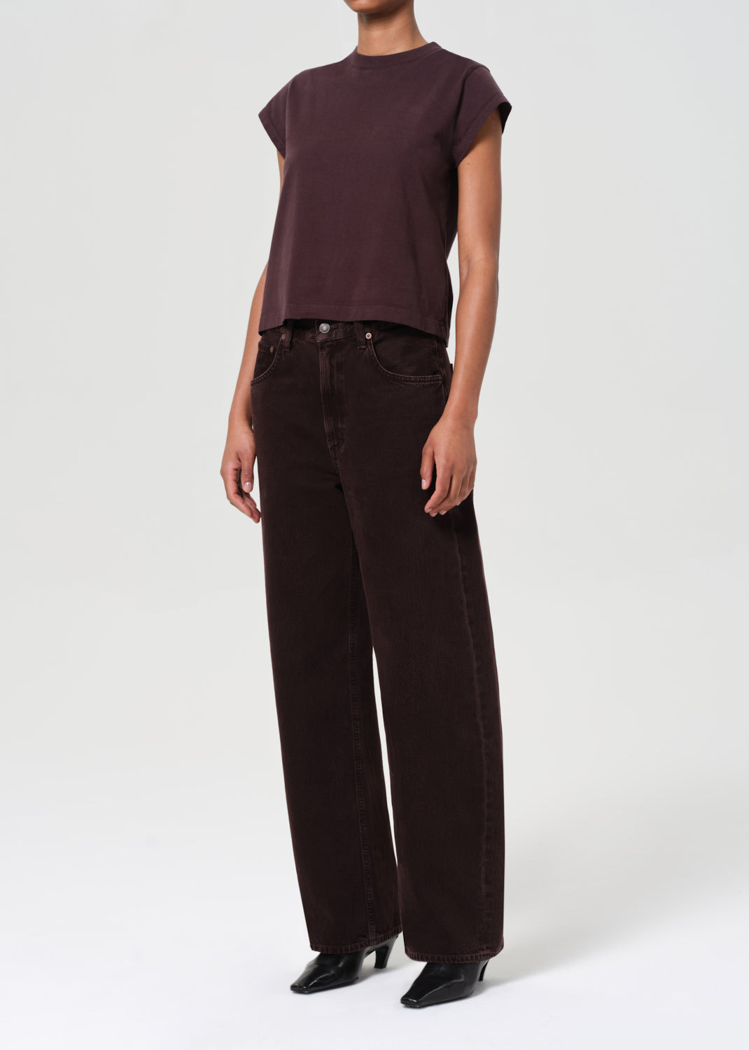 BRYCE CAP SLEEVE TEE IN ROOT - 5