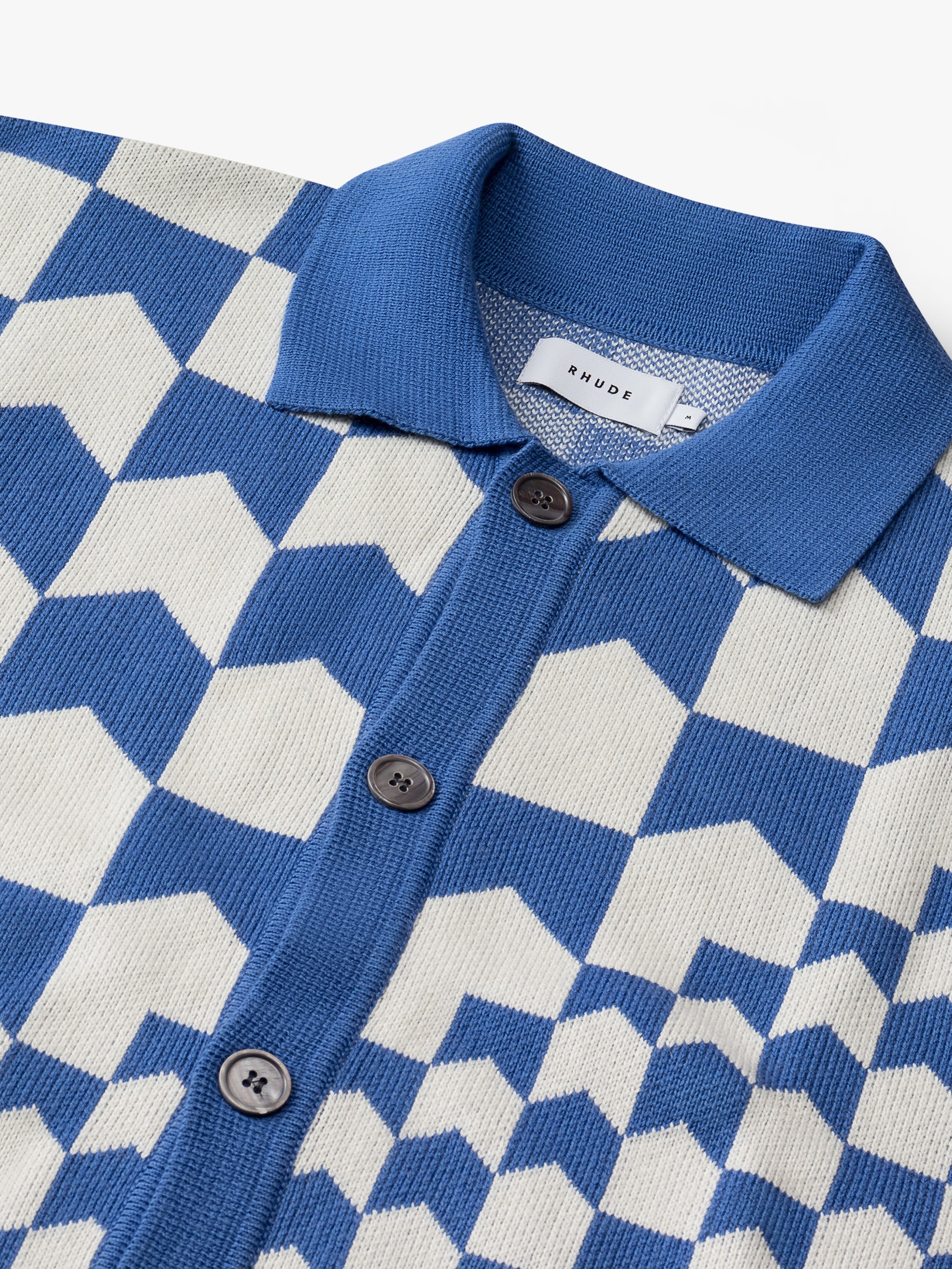 RHACING CHECKERED KNIT POLO - 3
