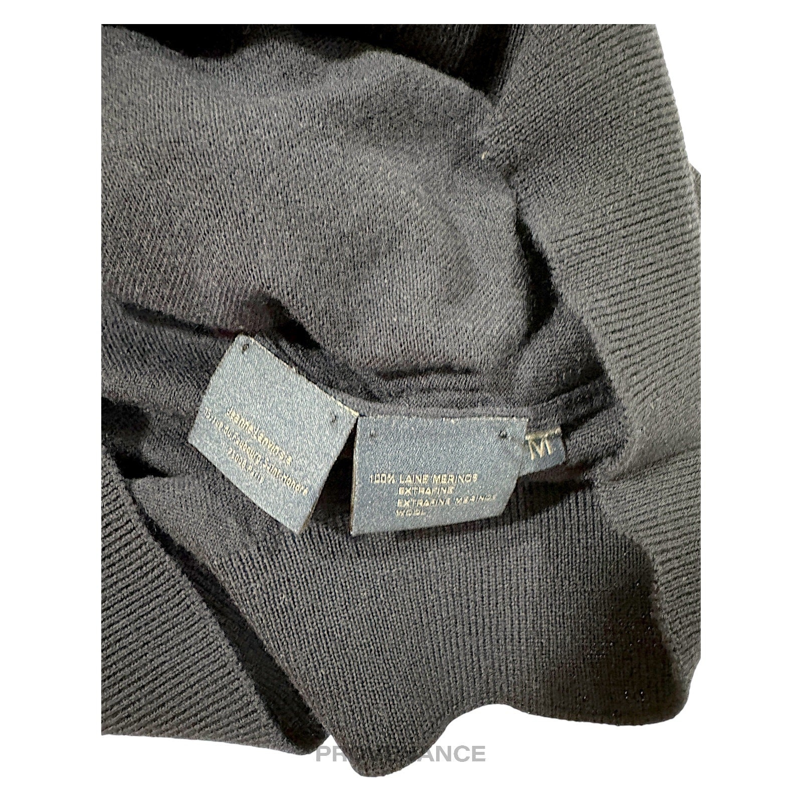 Lanvin Grosgrain Trim V-Neck Sweater - Navy Merino Wool M - 9