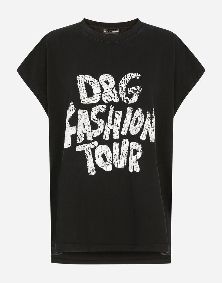 Jersey T-shirt with D&G fashion tour print - 3