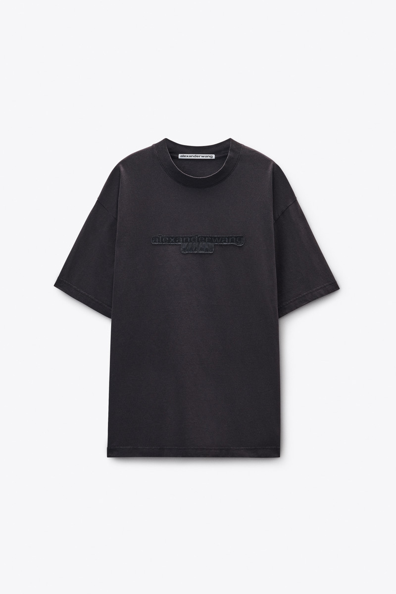 Washed Grey Jersey Logo Long-Sleeve Tee 1