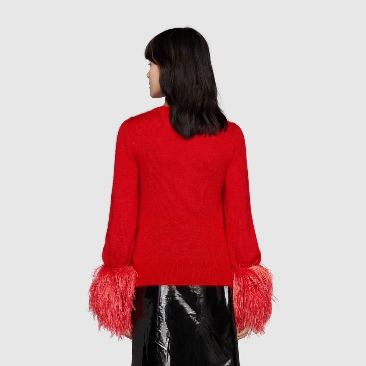 Silk mohair sweater with feathers - 4