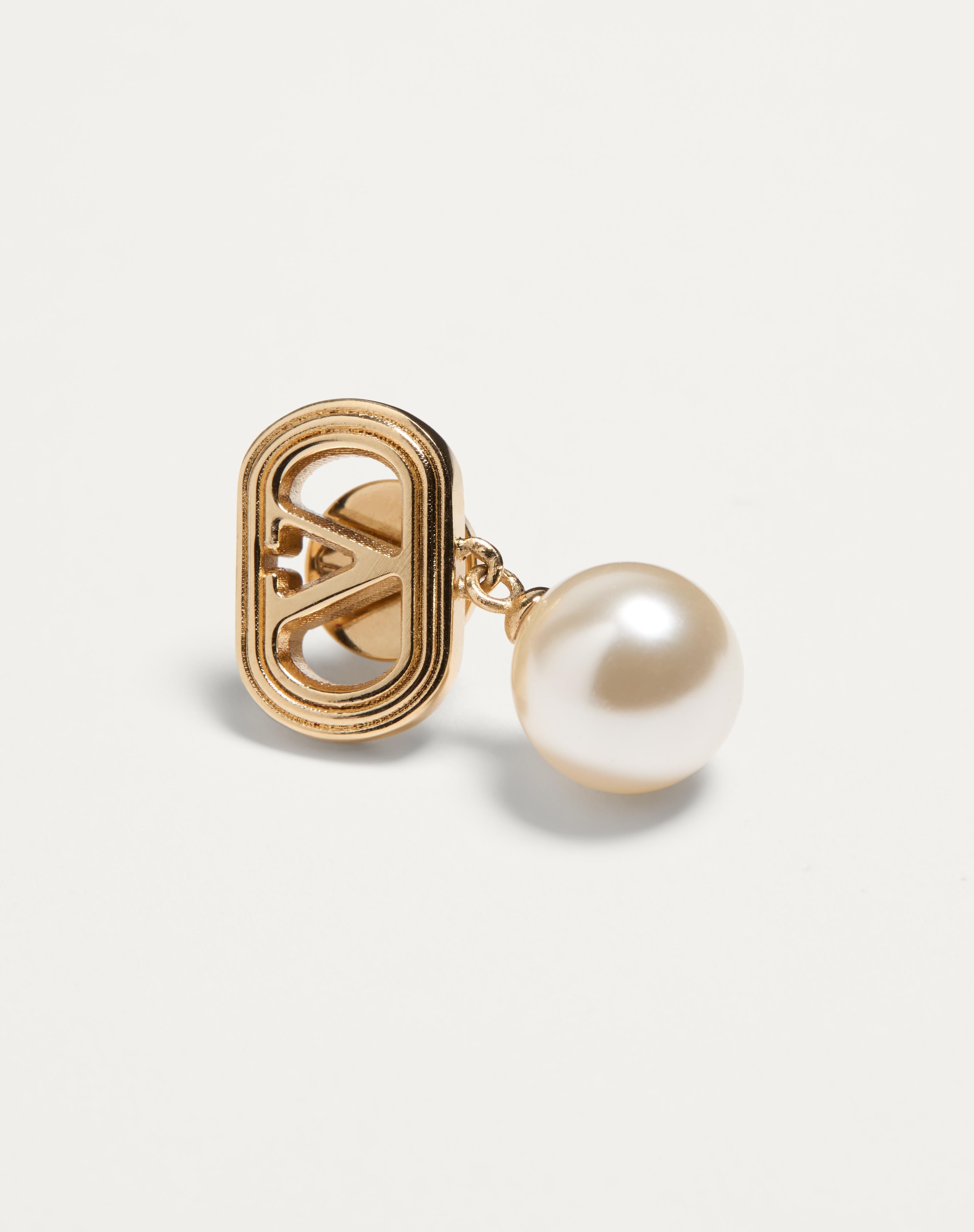 OVALETTE METAL EARRINGS WITH SWAROVSKI® PEARLS - 3
