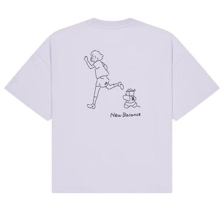 (WMNS) New Balance Running Graphic T-Shirt 'Blue' AWT42319-GRV - 2