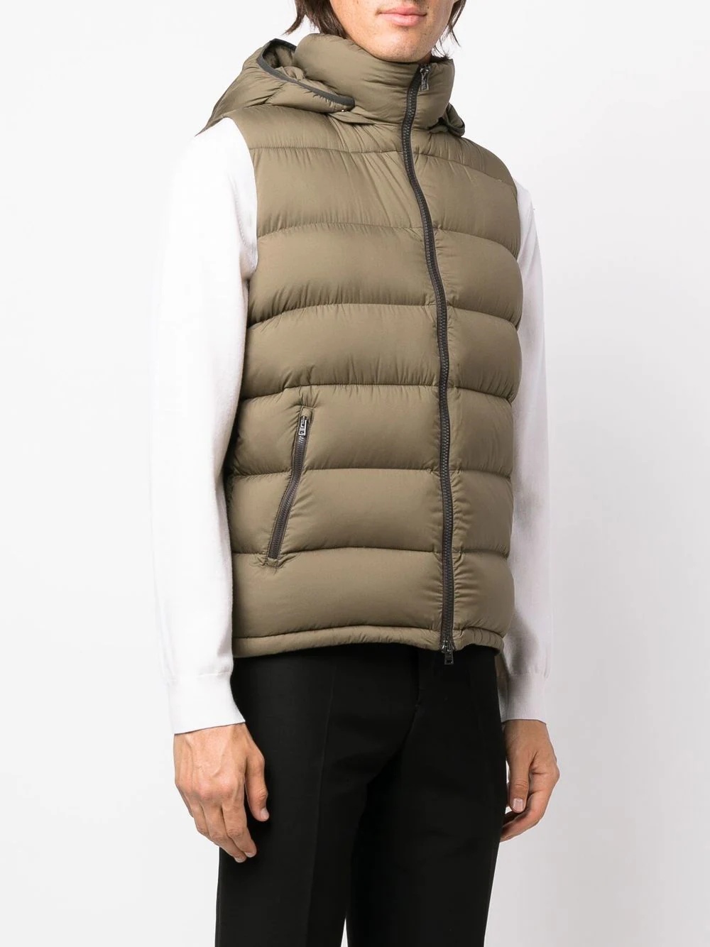 quilted hooded gilet - 3