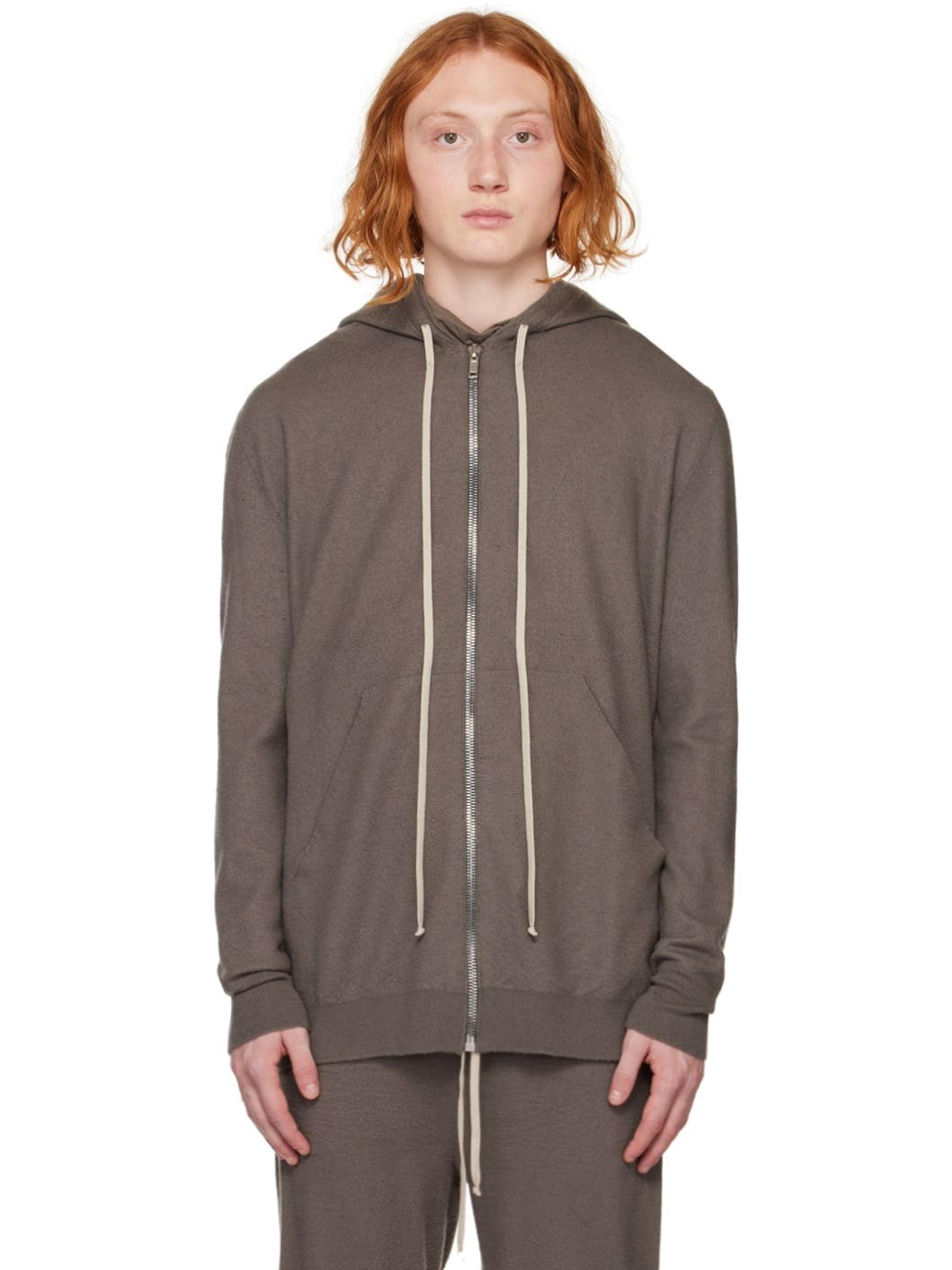 Gray Zip-Up Hoodie - 1