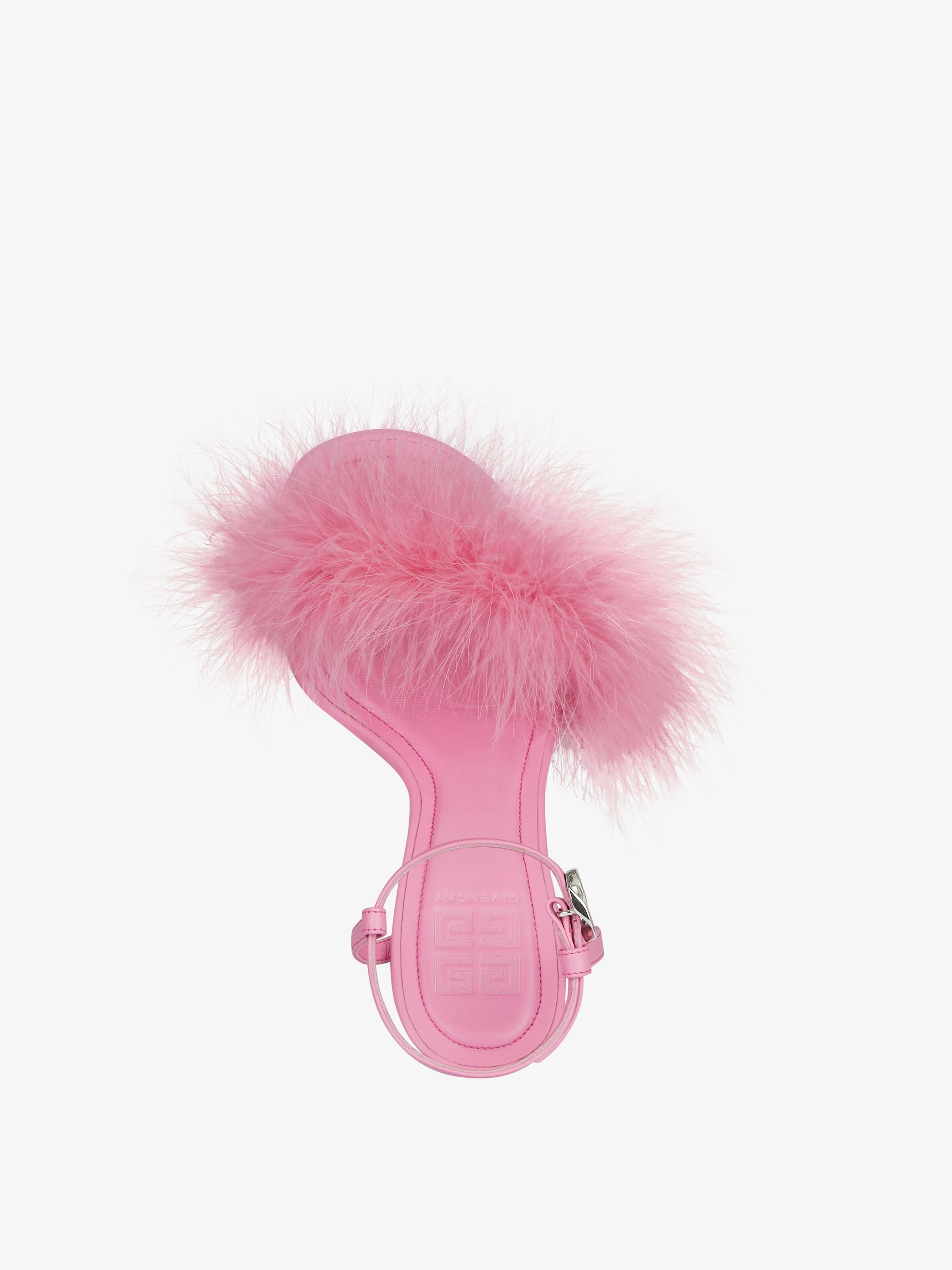G CUBE SANDALS IN FEATHERS AND LEATHER - 4