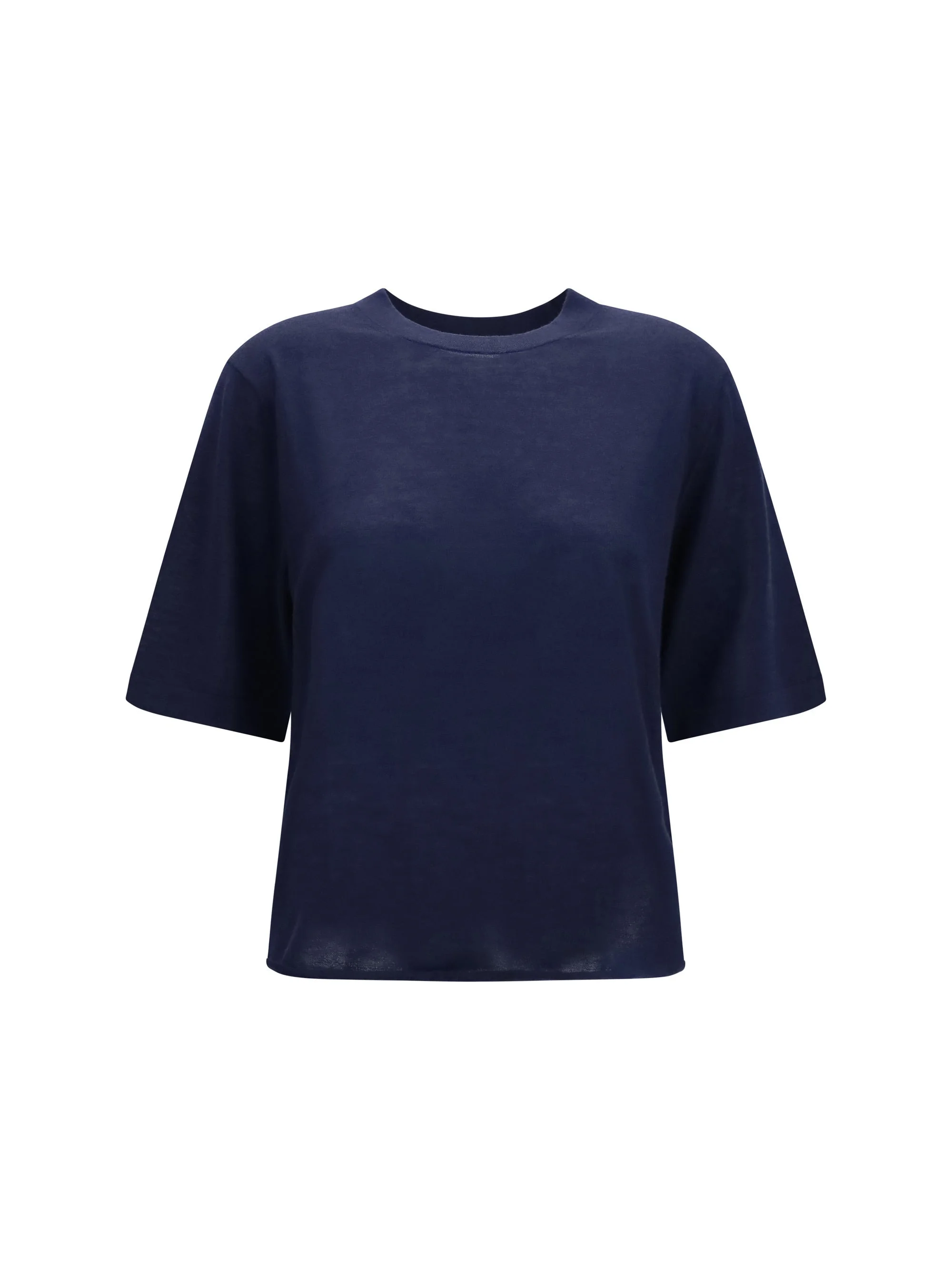 Loulou De Saison Nala Fine-knit Cashmere T-shirt Navy - 1
