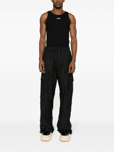 MSGM distressed-effect cotton trousers outlook