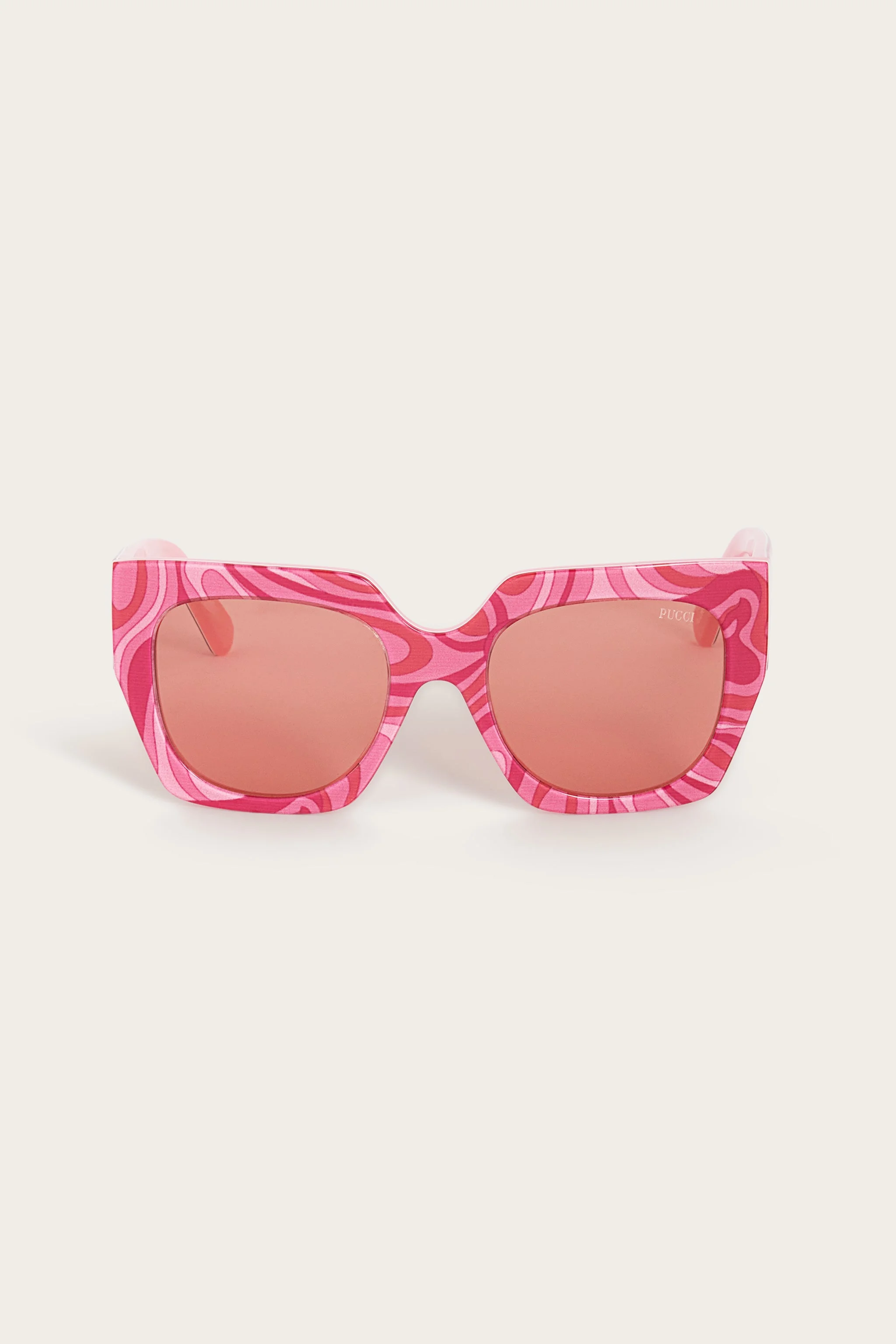 PUCCI PRINTED OVERSIZED GEOMETRIC SUNGLASSES - 1