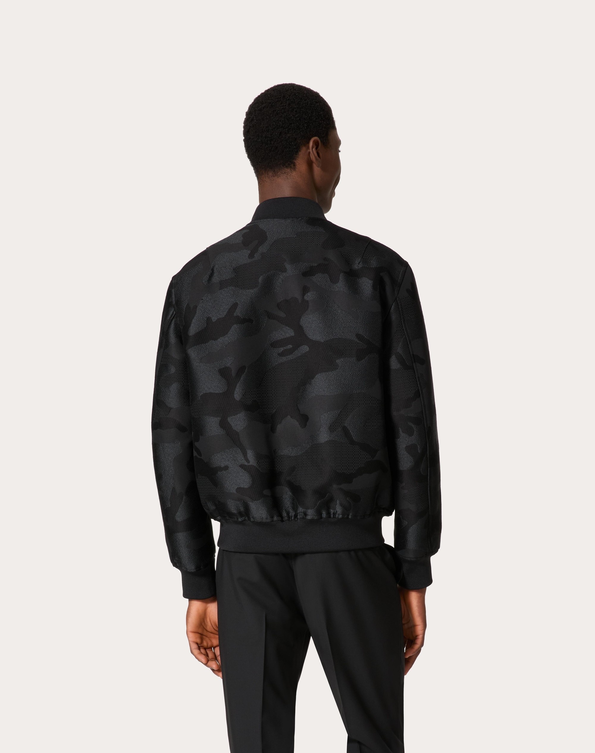 COTTON BLEND BOMBER JACKET WITH ALL-OVER CAMOUNOIR PATTERN - 4