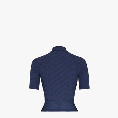 FENDI Blue FF jacquard tech knit T-shirt outlook