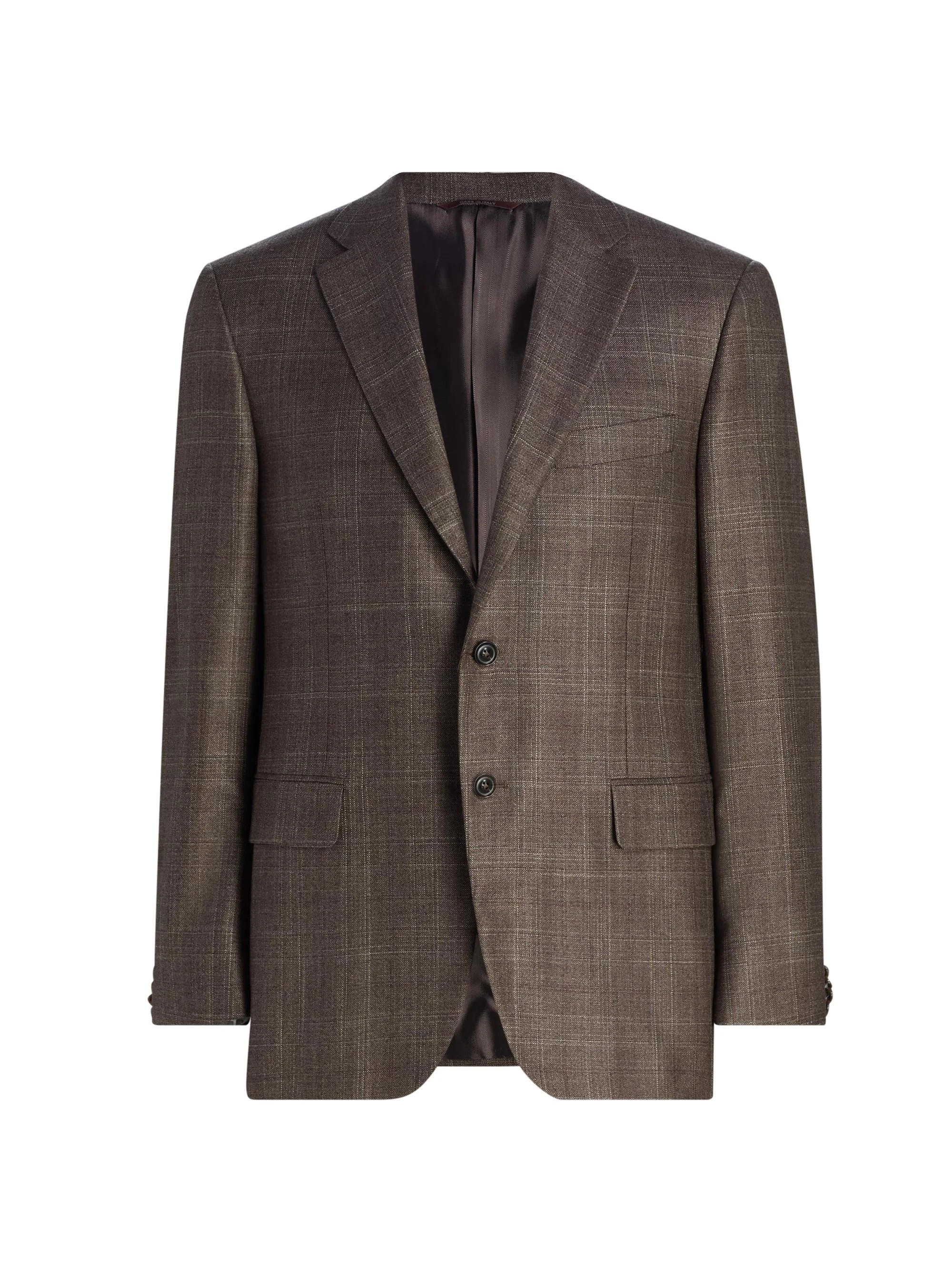 Men's Siena Tonal Plaid Silk-Cashmere Sport Coat - Light Brown - 1