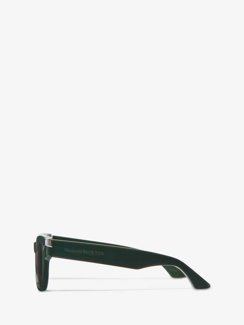 Men's Punk Rivet Square Sunglasses in Dark Green/ochre - 4