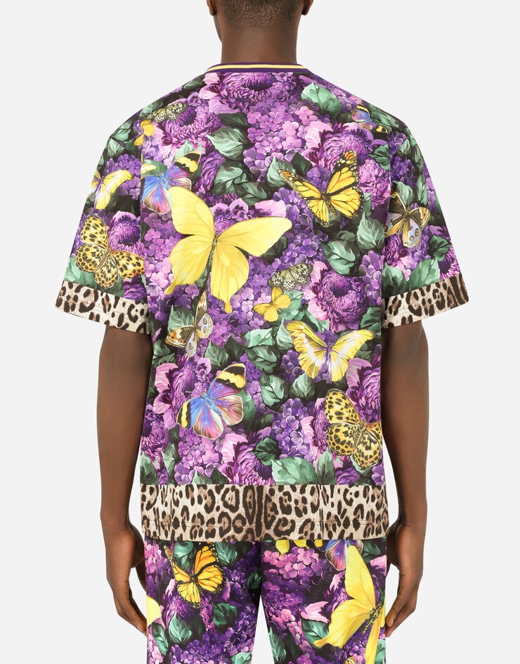 Cotton T-shirt with butterfly print - 4