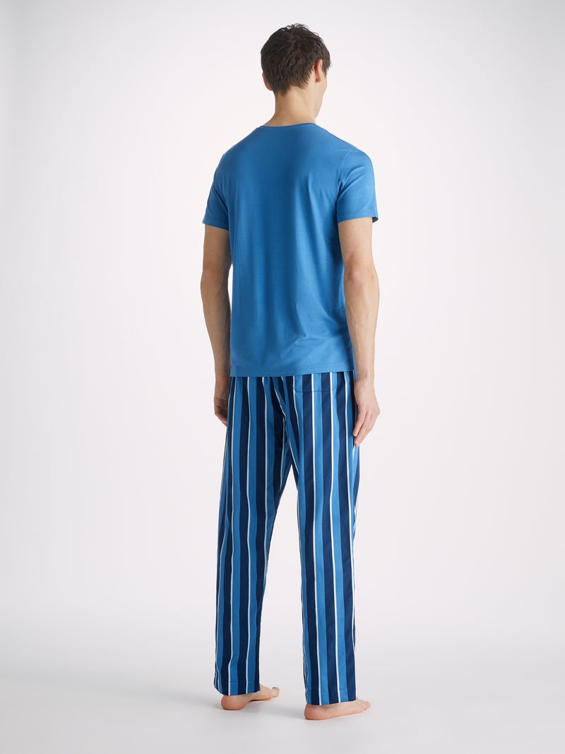Men's V-Neck T-Shirt Basel Micro Modal Stretch Ocean - 4