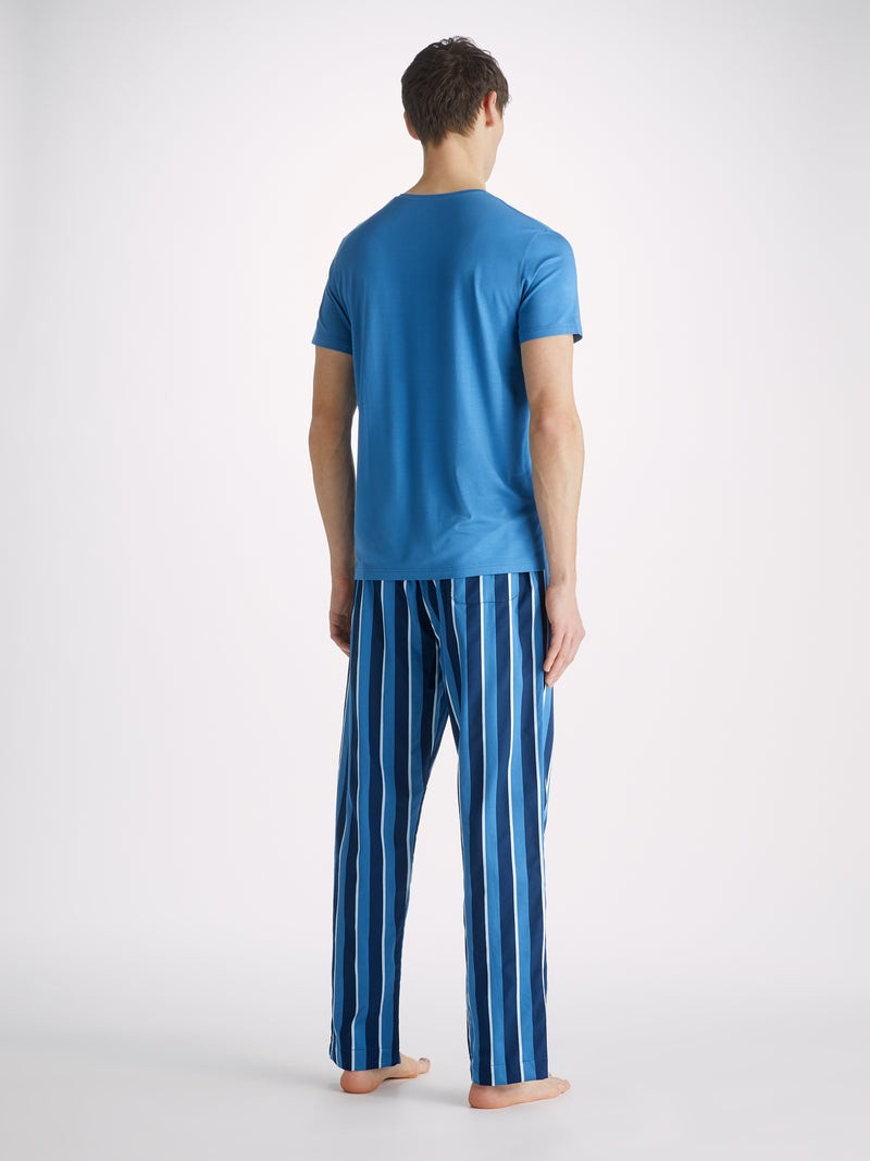 Men's V-Neck T-Shirt Basel Micro Modal Stretch Ocean 4