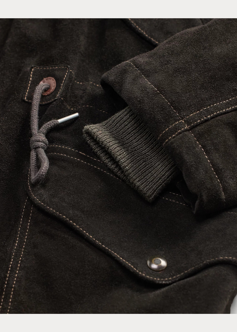Faux-Fur-Trim Suede Parka 4