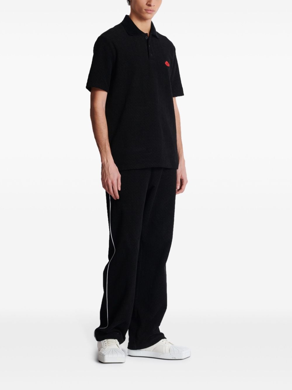 monogram velvet cotton polo shirt - 3