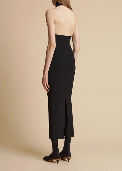 KHAITE The Suzanne Dress in Black outlook