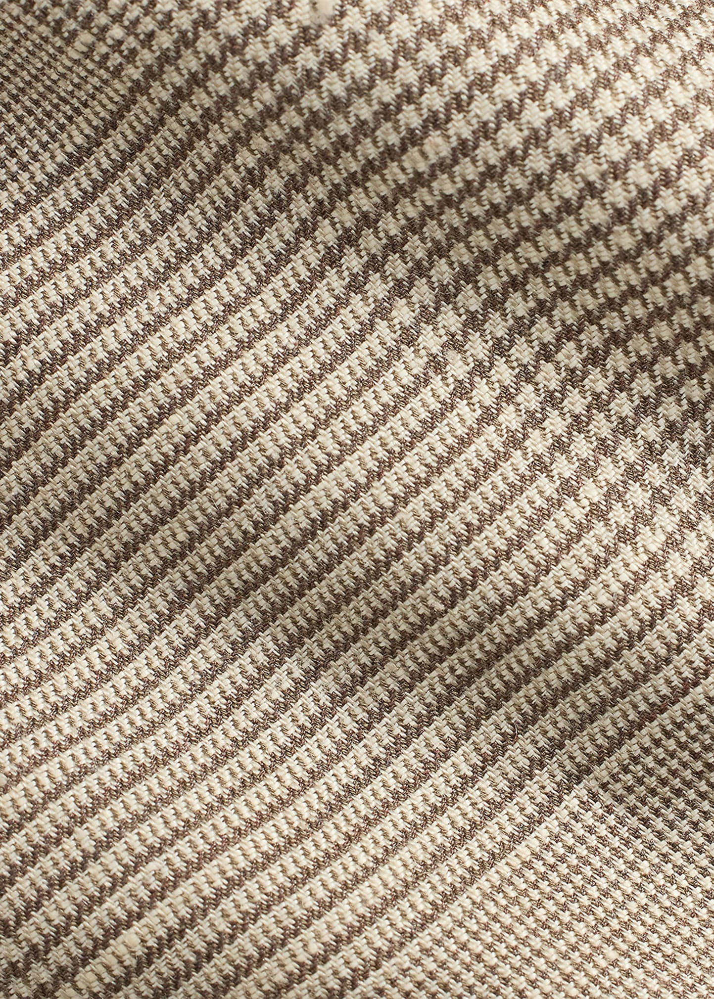 Men's Linen and Mulberry Silk Glen Plaid Tie - 5