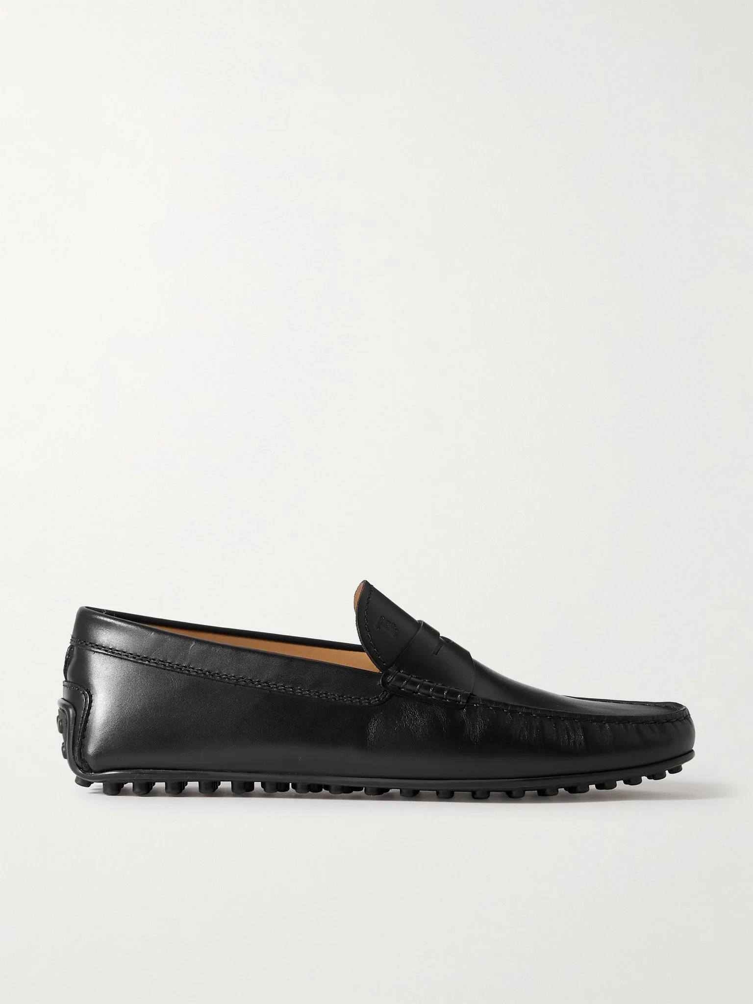 City Gommino Logo-Debossed Leather Driving Shoes Black - 1