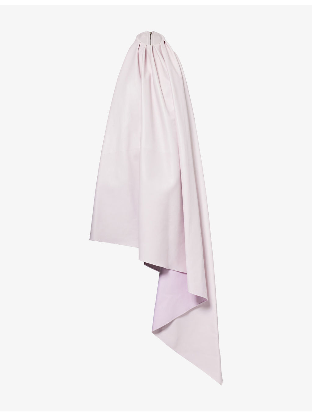 Asymmetric Halterneck Leather Maxi Dress - 1