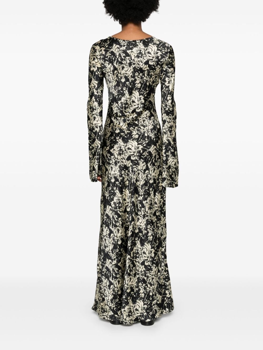 floral-print satin maxi dress - 4