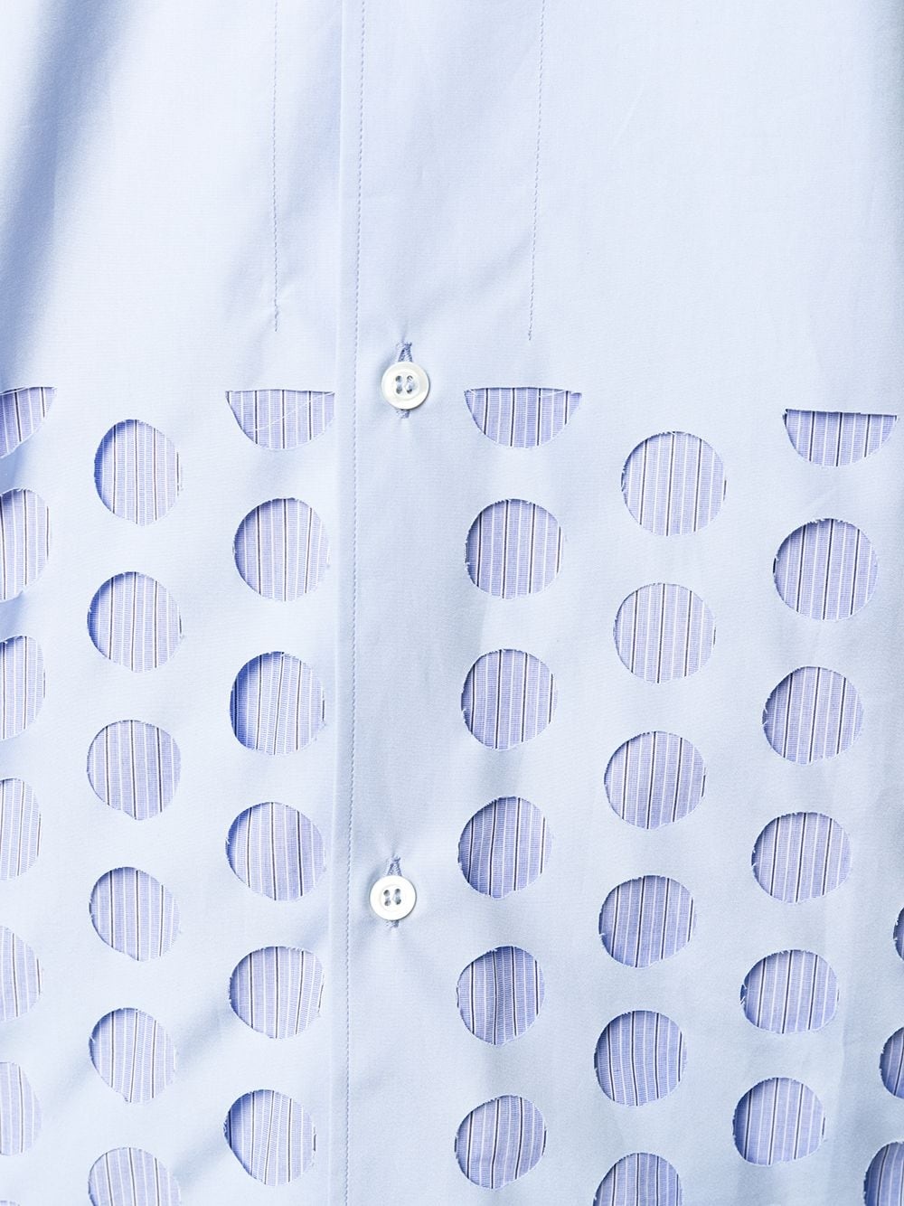 punch-hole detailing shirt - 5