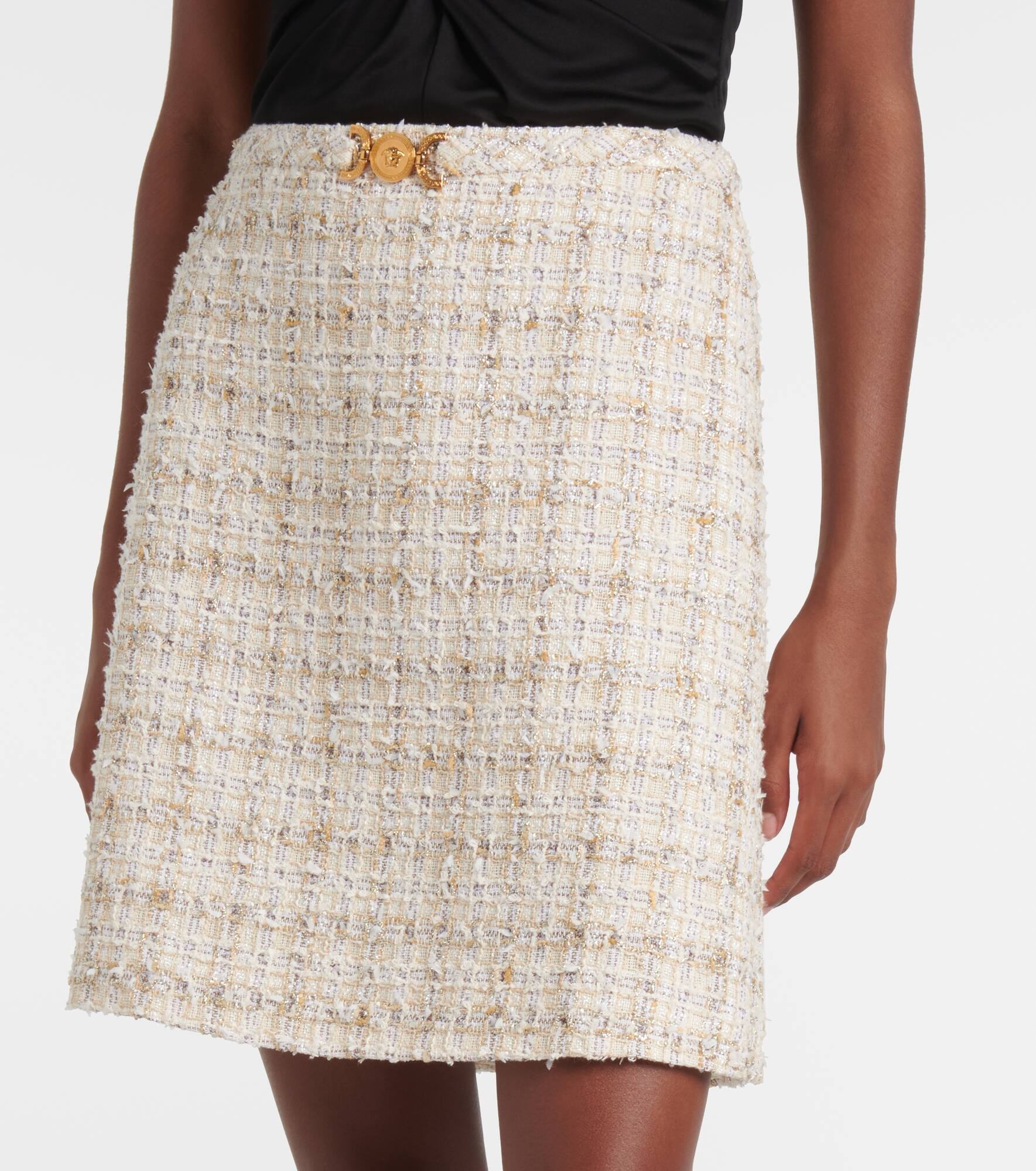 Embellished tweed miniskirt - 4