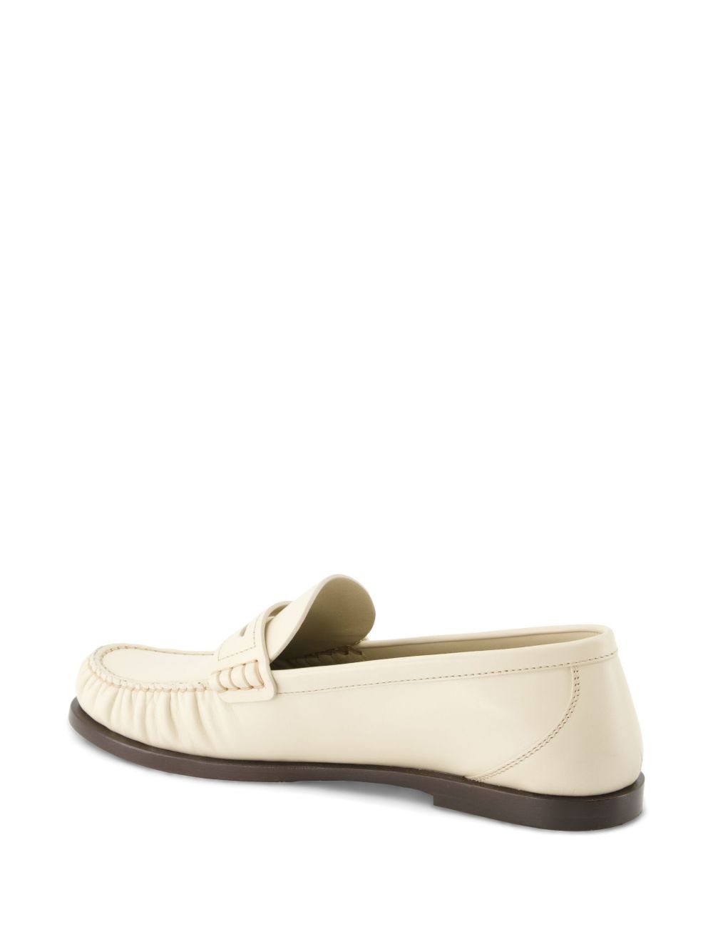 logo-plaque leather loafers - 3