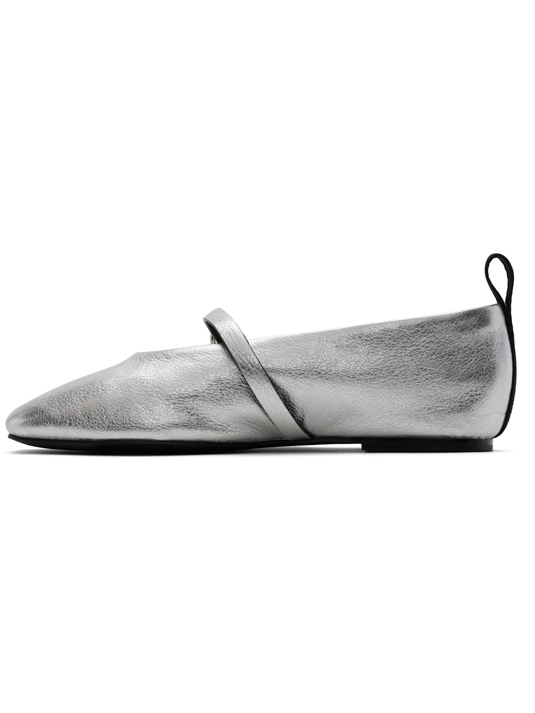 Silver & Black Spire Mary Jane Ballerina Flats - 3