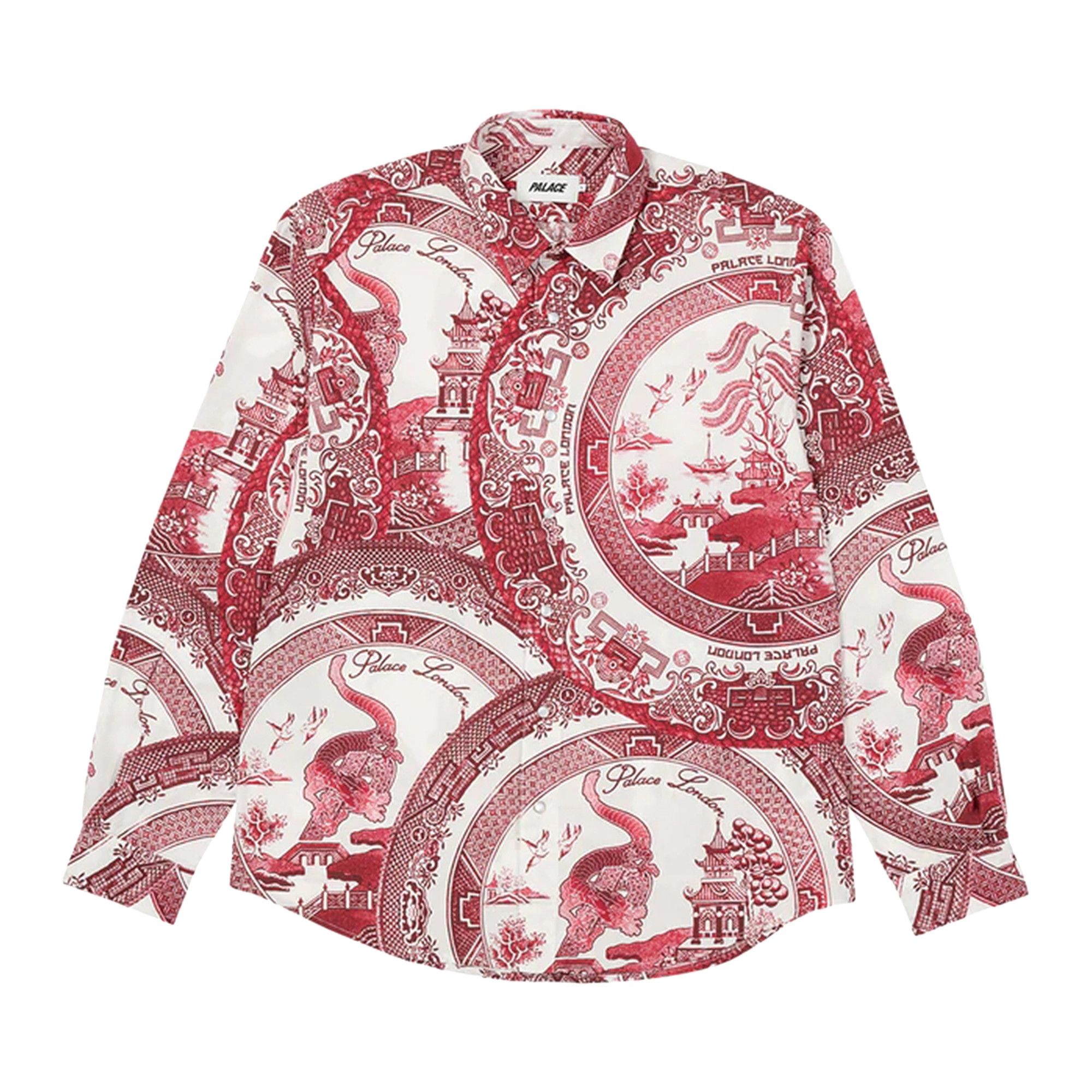 Palace China Plate Shirt 'Red' - 1