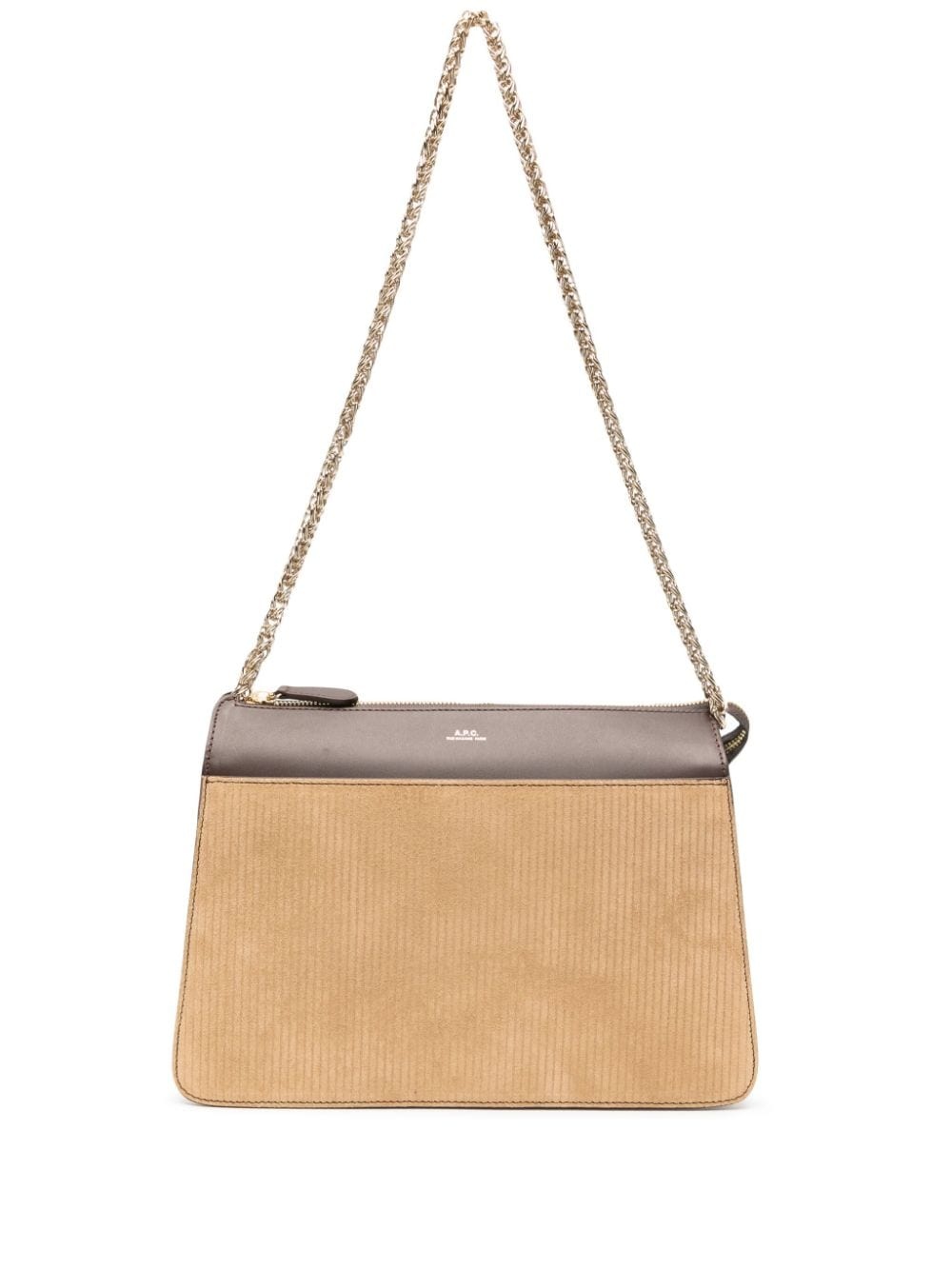 Ella corduroy-panelled leather bag - 1
