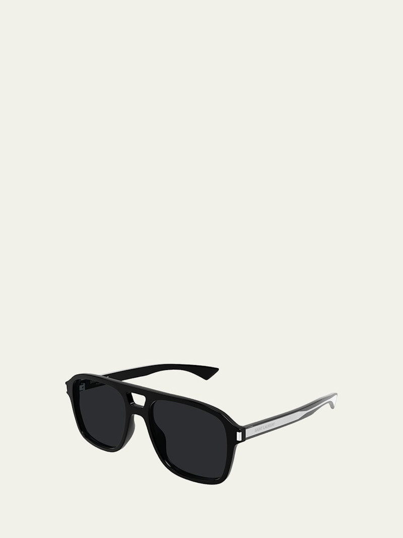 SAINT LAURENT Men's SL 881-001 Acetate Rectangle Sunglasses outlook