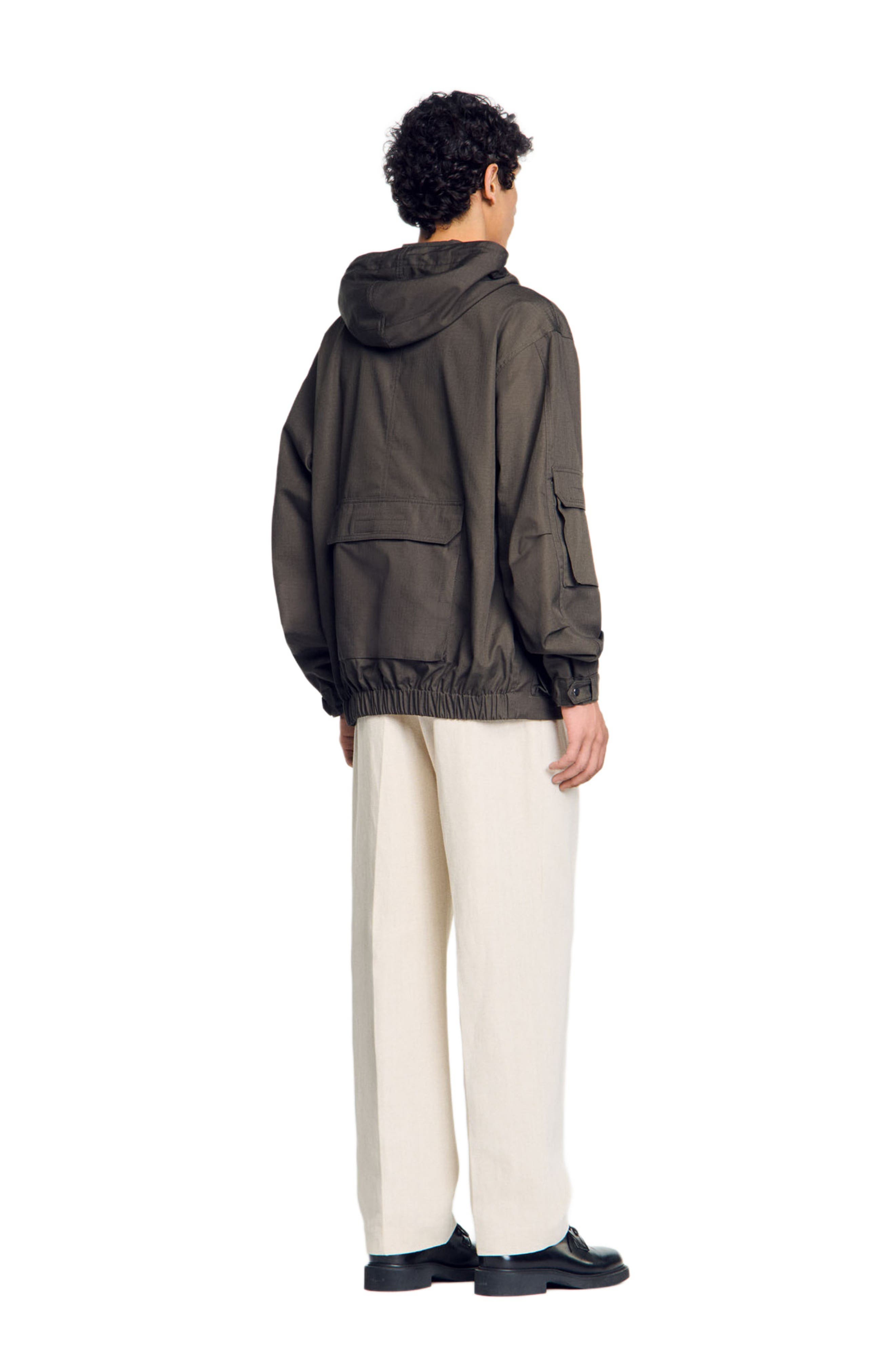 SANDRO Hooded military parka in Dark Kaki. at Nordstrom - 2