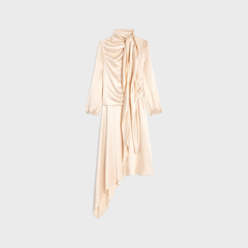 draped dress IN silk satin 1