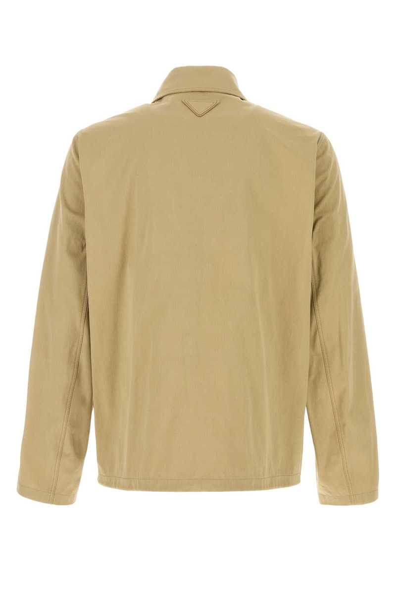 Prada Beige Cotton Jacket Kaki Exterior: Giubbini outlook