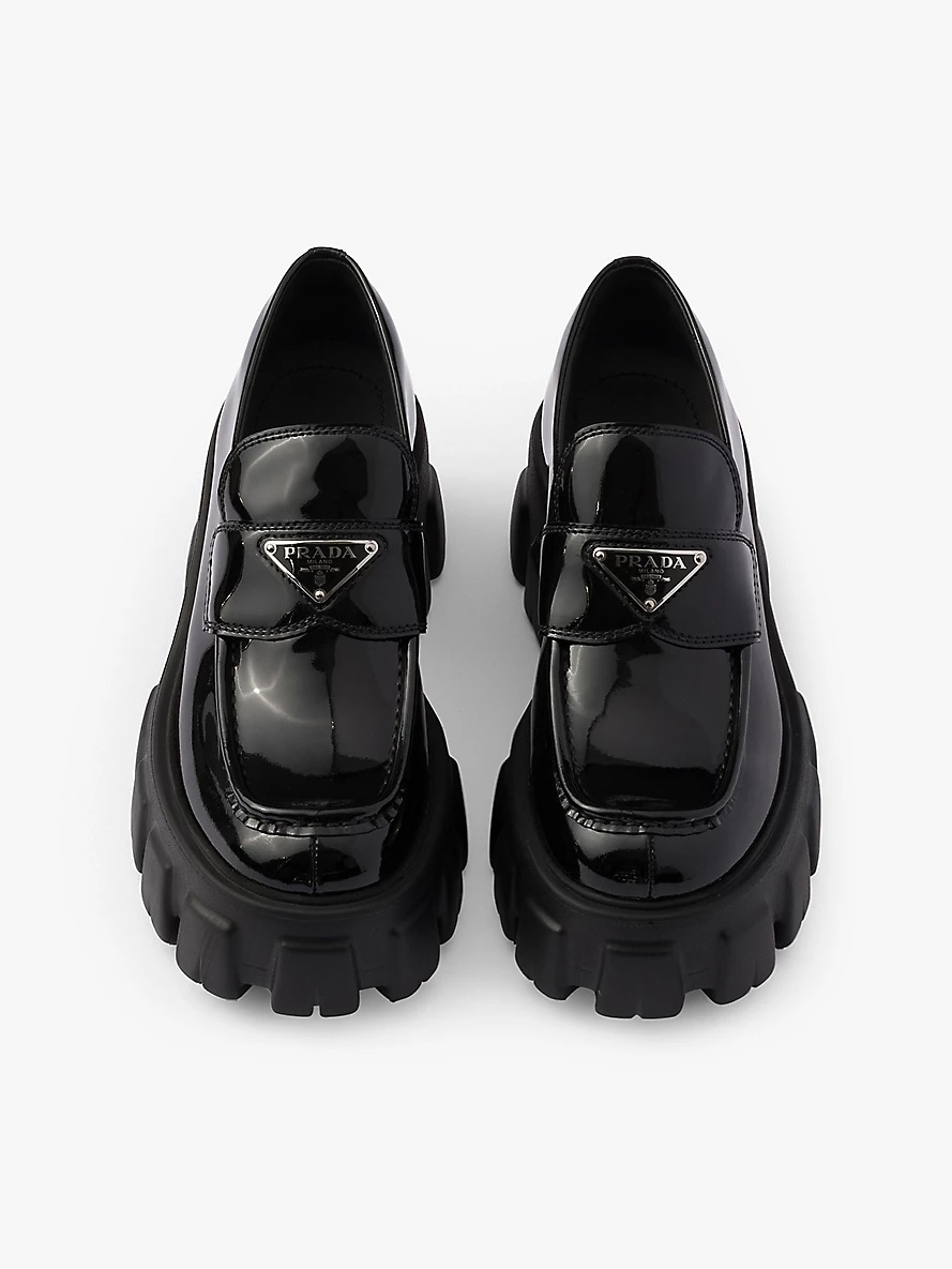 Monolith logo-plaque patent-leather loafers - 3