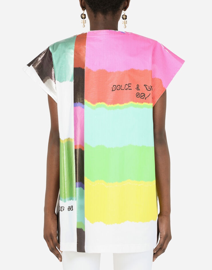 Jersey T-shirt with multi-colored glitch print - 2