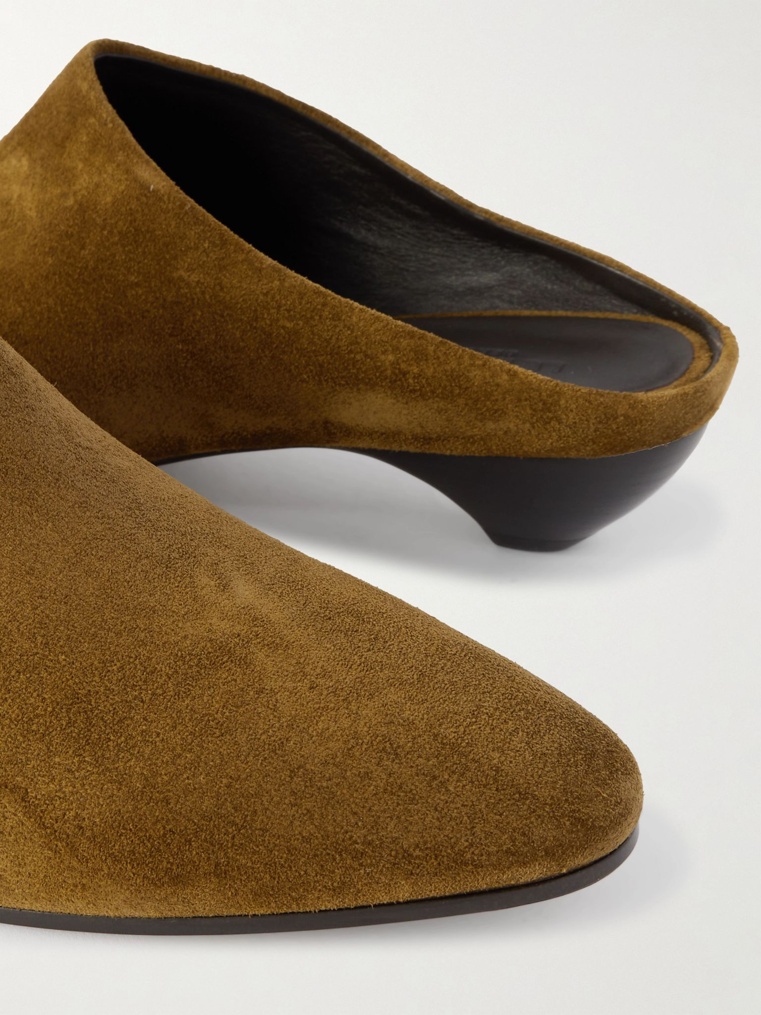 Allegra suede mules Taupe - 4