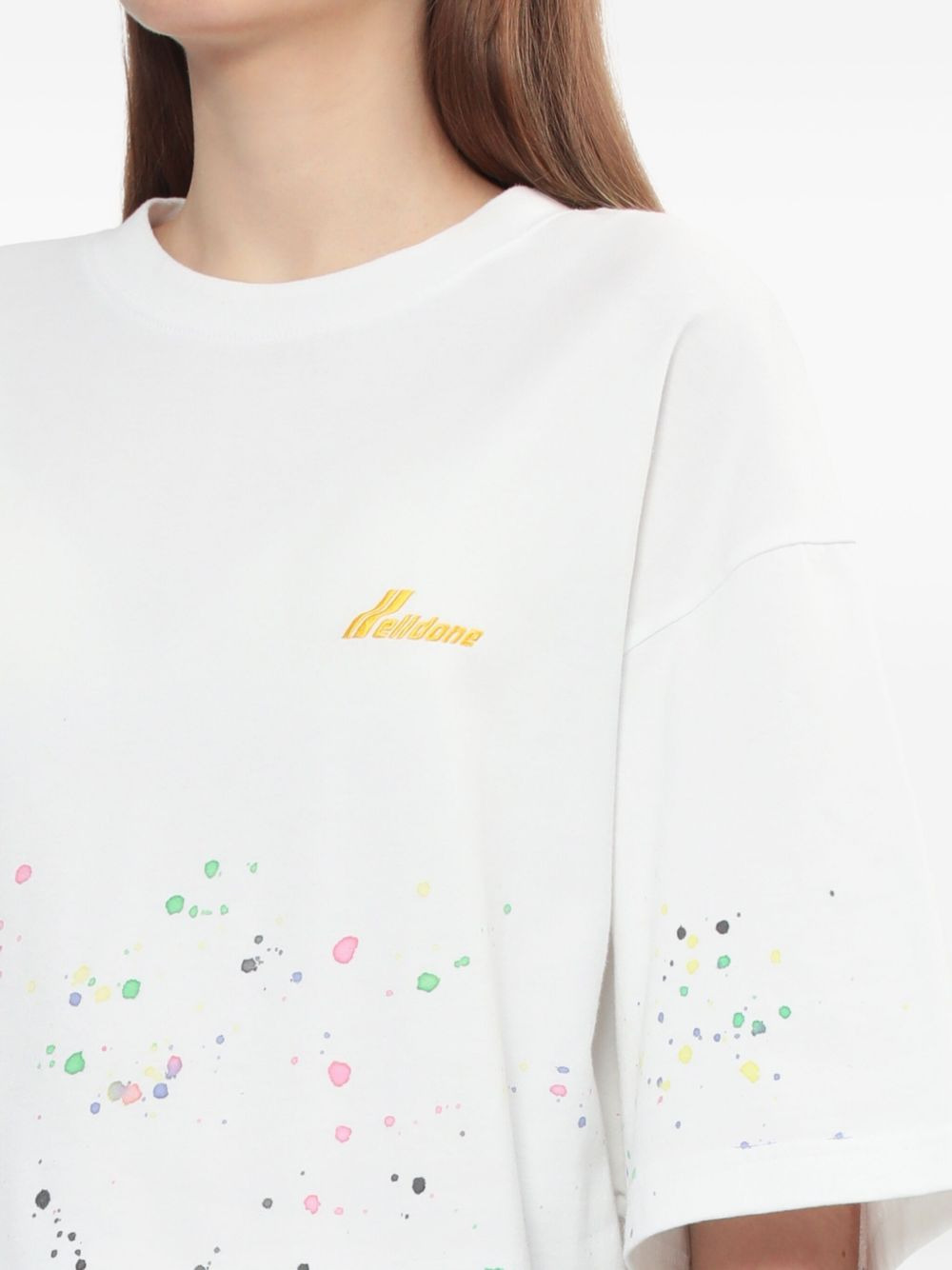 paint-splatter cotton T-shirt - 5