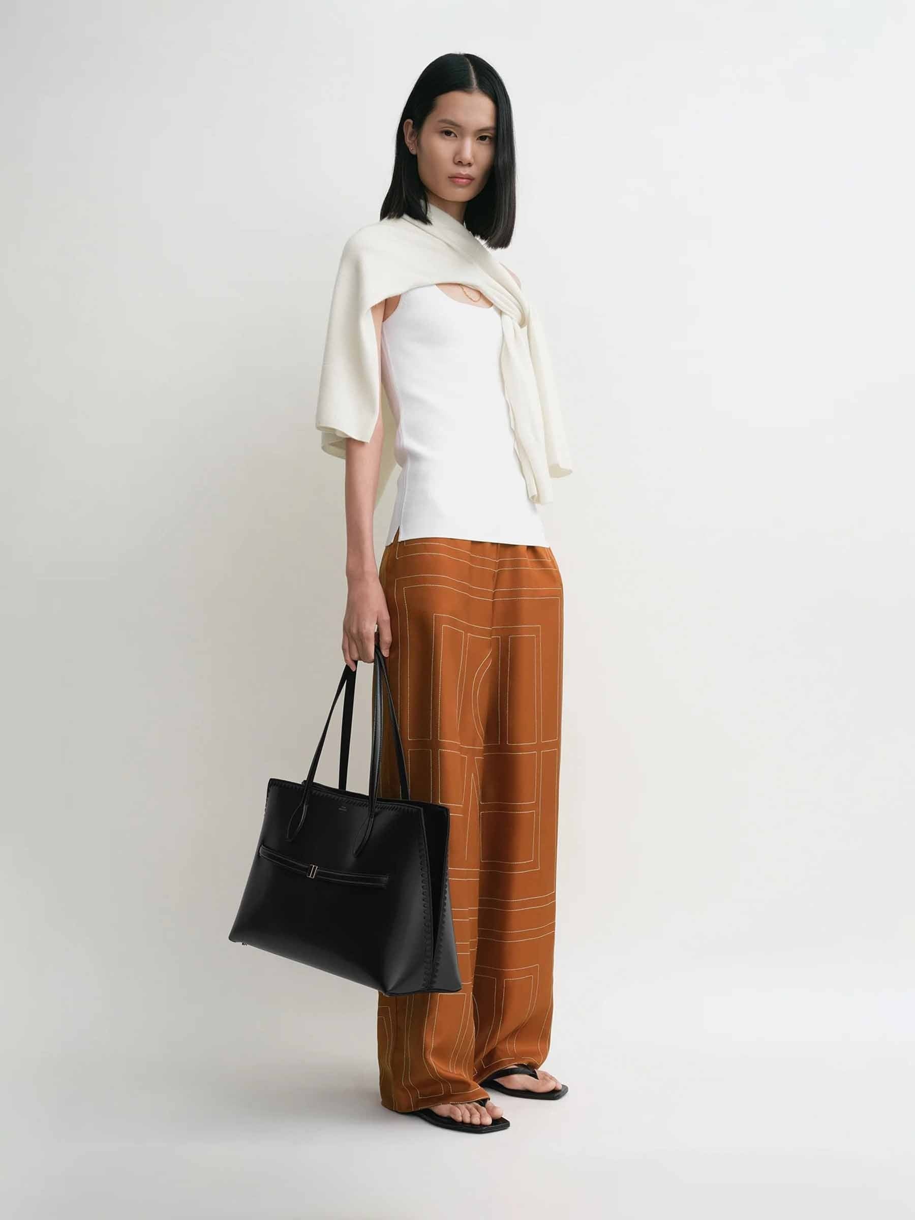 MONOGRAM SILK PANTS - 2